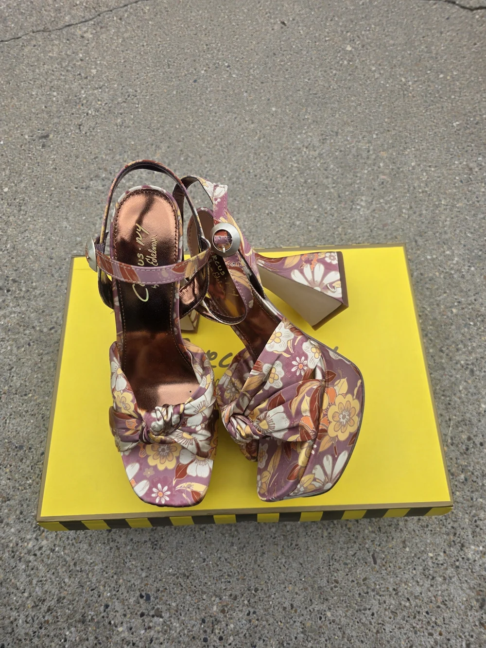 Circus by Sam Edelman Floral Block-Heel Sandals in Mauve Women 9